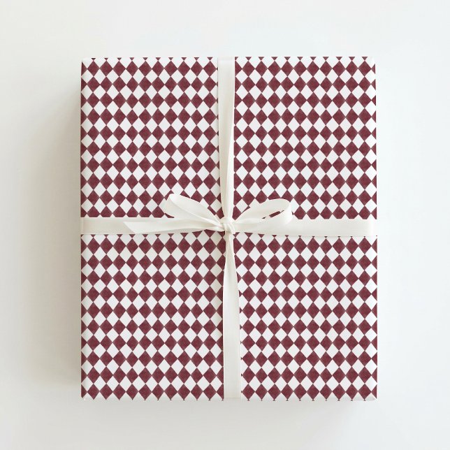 Gedämpftes rotes Diamantmuster-Wrap-Papier Geschenkpapier (Von Creator hochgeladen)