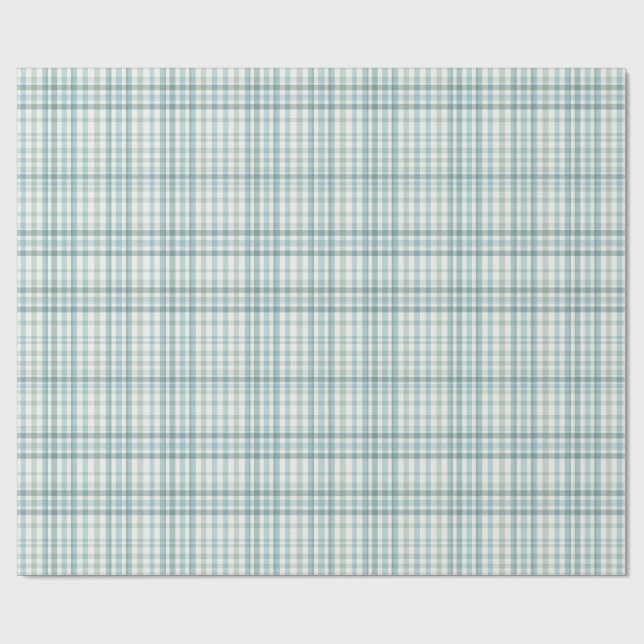 Gedämpftes Teal-Mikro-Karo-Muster Geschenkpapier (Flach)