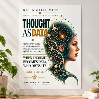 Gedanke als Daten Neural Network | Menschliche KI Poster