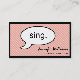 Gedanken Cloud Sing Choir Singer Business Card Visitenkarte