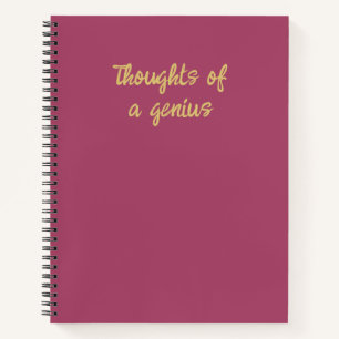 Gedanken eines Genius Pink und Gold Funny Notizbuch