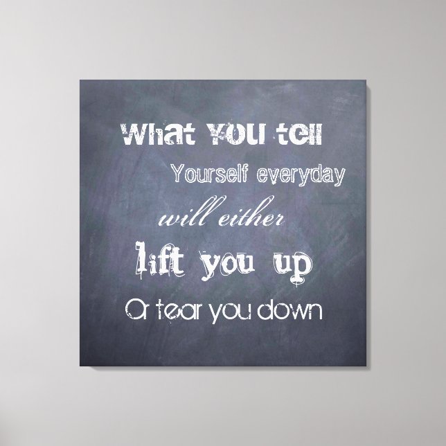 Gedanken können Leben verändern - Tafelziffer Wand Leinwanddruck (Vorderseite)