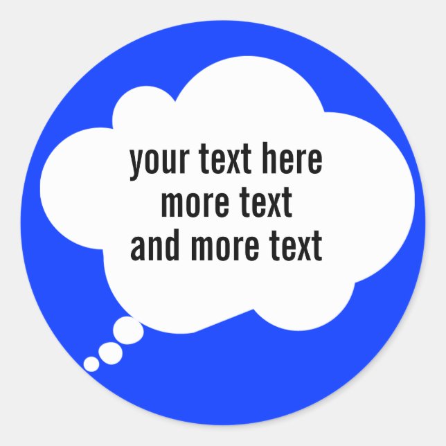 Gedankenballon-Zollworte Runder Aufkleber (Vorderseite)