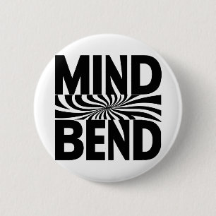 Gedankenbend optische Illusion fett schwarz und we Button