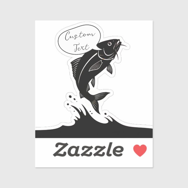 Gedankengang: Personalisierter Sprung Fisch - Lapt Aufkleber (Blatt)