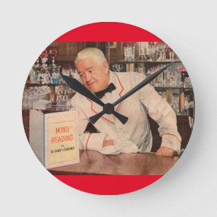 Gedankenlesen im Bar Runde Wanduhr