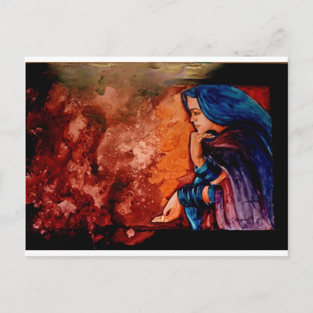 Gedankenverloren Postkarte (Vorderseite)