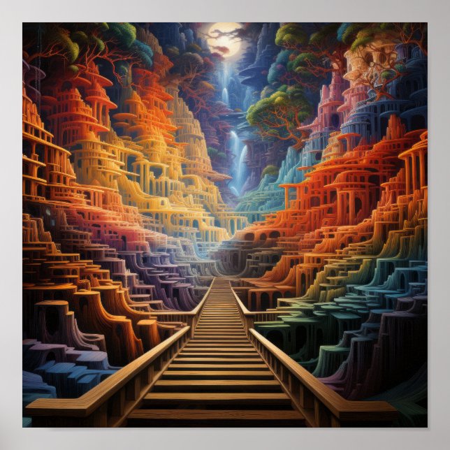 Gedankenverschleierndes Illusion Poster: Lebhafte  Poster (Vorne)