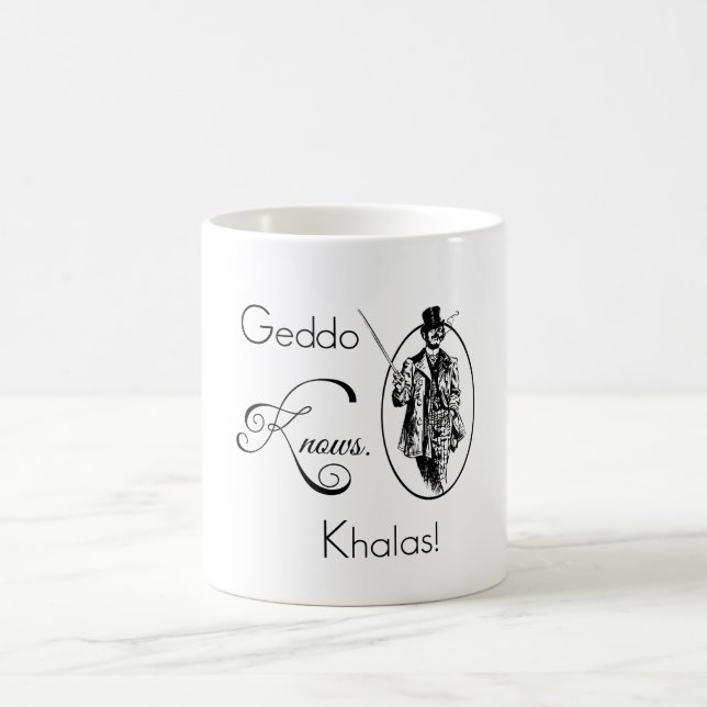 Geddo weiß. Khalas! Tasse (Mittel)