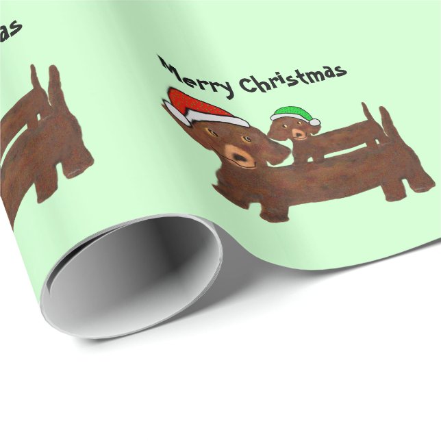 Gedeckte heraus Dackeln Geschenkpapier (Rolleneckpunkt)