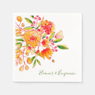 Gedeckte Hochzeit in Rosa und Orange Serviette