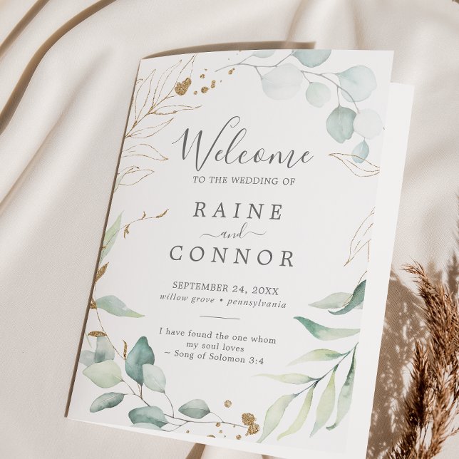 Gedeckte Hochzeit von Airy Greenery und Gold Leaf Programm (Von Creator hochgeladen)