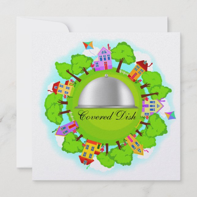 Gedeckte Speisen - Nachbarschaftsereignis - SRF Einladung (Vorderseite)