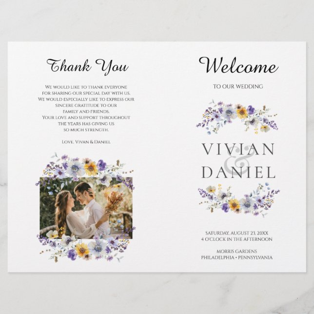 Gedeckte Wildblumen für Hochzeiten Flyer (Vorne)