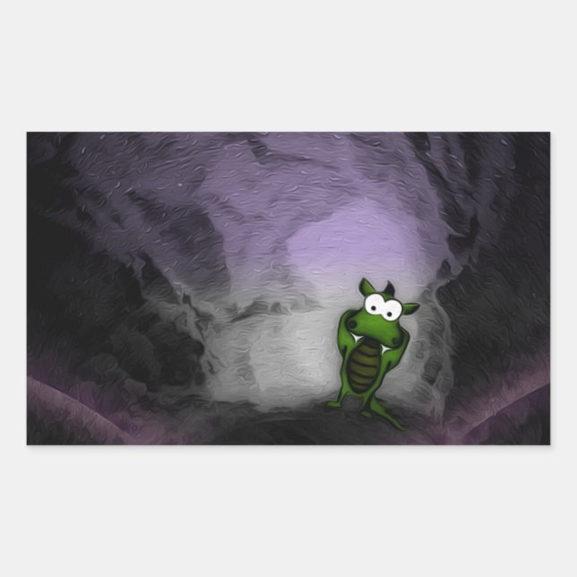 Gedeckter Drache Rechteckiger Aufkleber (Vorderseite)