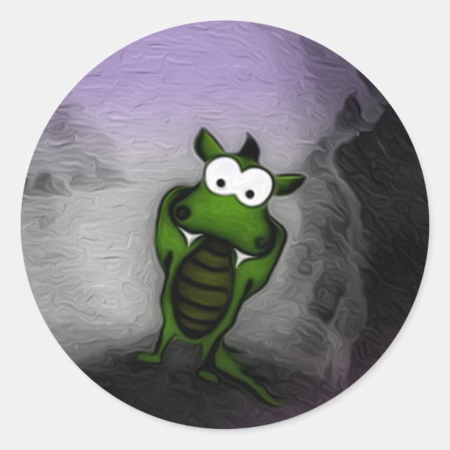 Gedeckter Drache Runder Aufkleber (Vorderseite)