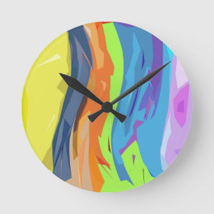 Gedeckter Wasserfall Runde Wanduhr