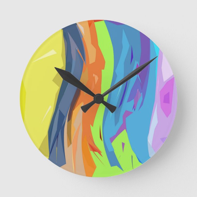 Gedeckter Wasserfall Runde Wanduhr (Vorderseite)