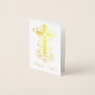 Gedeihen Sie Ostern Kreuz Folienkarte
