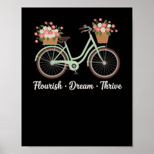 Gedeihen Traum Erfolgreich Blumen Fahrrad Trump Su Poster