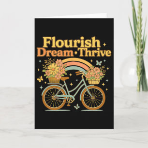 Gedeihen Traum Erfolgreich Floral Fahrrad Subtil 8 Karte