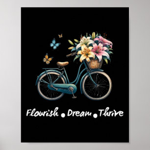 Gedeihen Traum Erfolgreich Floral Fahrrad Subtil 8 Poster