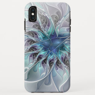 Gedeihende abstrakte moderne fraktale Blume mit Bl Case-Mate iPhone Hülle