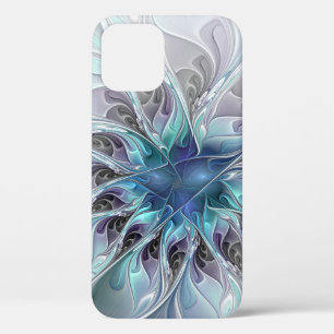 Gedeihende abstrakte moderne fraktale Blume mit Bl Case-Mate iPhone Hülle