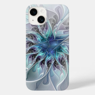 Gedeihende abstrakte moderne fraktale Blume mit Bl Case-Mate iPhone 14 Hülle