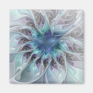 Gedeihende abstrakte moderne fraktale Blume mit Bl Magnet