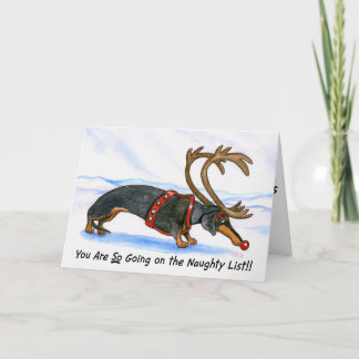 Gedemütigte Dackel-Weihnachtskarte Feiertagskarte