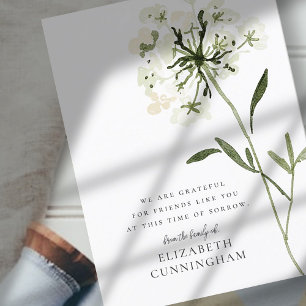 Gedenk-Aquarell-Blumen-Botanicals Elegant Chic Postkarte