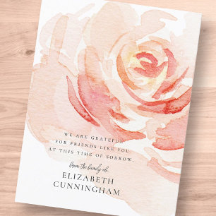 Gedenk-Aquarell-Rosenblume Elegant Chic Postkarte