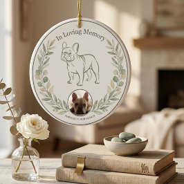 Gedenk Botanik für Französische Bulldogge in Salbe Keramik Ornament