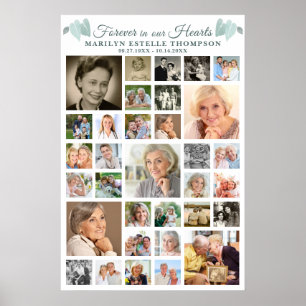 Gedenk Botanische Herzen 33 Fotocollage Poster