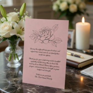 Gedenk-Dankeskarten mit floraler Linienkunst Dankeskarte