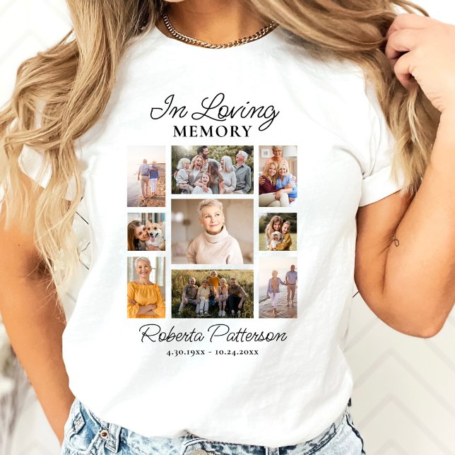 Gedenk-Foto-Collage Funeral Memorial  T-Shirt (Von Creator hochgeladen)
