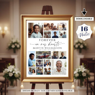 Gedenk-Fotocollage Für immer in unseren Herzen Poster