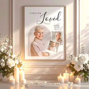 Gedenk Funeral Elegante Fotocollage für Mama Poster