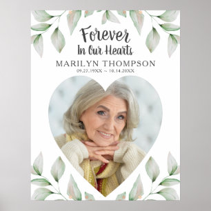 Gedenk Herzförmiges Foto FÜR IMMER IN UNSEREN HERZ Poster
