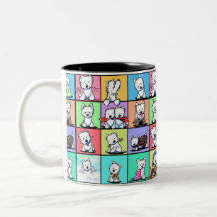 Gedenk-KiniArt Westies Zweifarbige Tasse