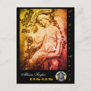 Gedenk- oder Trauerkarte, personalisiert, Engel Postkarte