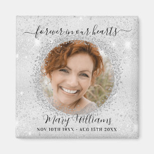 Gedenk-Silber-Funkel-Foto für immer Liebe Magnet