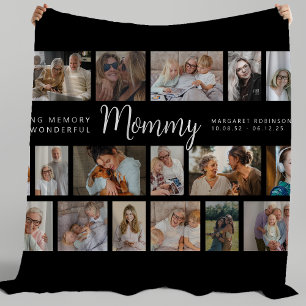 Gedenk-Tagesdecke mit 18 Fotos für Mama Fleecedecke