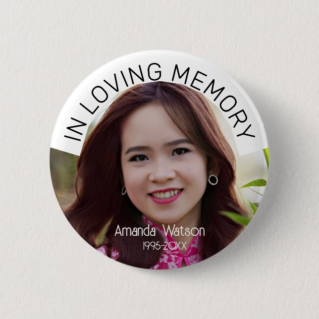 Gedenk Tribute Modern In liebevoller Erinnerung Button (Vorderseite)