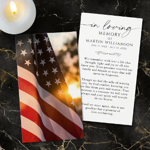 Gedenk-USA-Flagge Trauer Funeral Gebetskarte