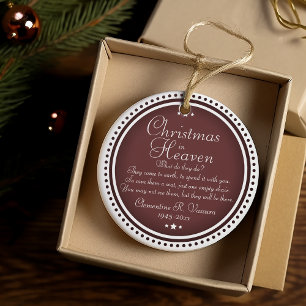 Gedenk-Weihnachten im Himmel Foto Keramik Ornament