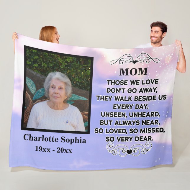 Gedenkangebot für Mama Custom Foto und Name Fleecedecke (Beispiel)