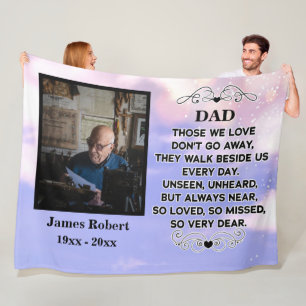 Gedenkangebot für Vater Benutzerdefiniertes Foto  Fleecedecke