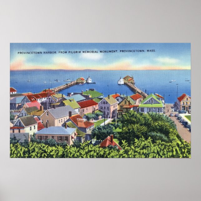 Gedenkansicht des Hafens von Pilgrim Poster (Vorne)